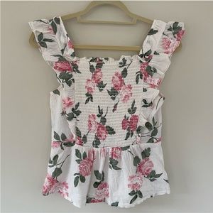 Old Navy Match the Family Flutter Sleeve Floral Smocked Shirt